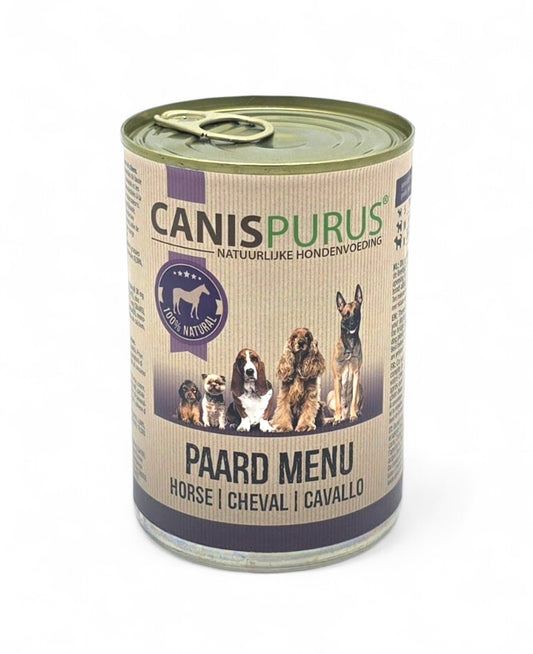 Paard Menu Blik | Canis Purus | Gestoomde voeding