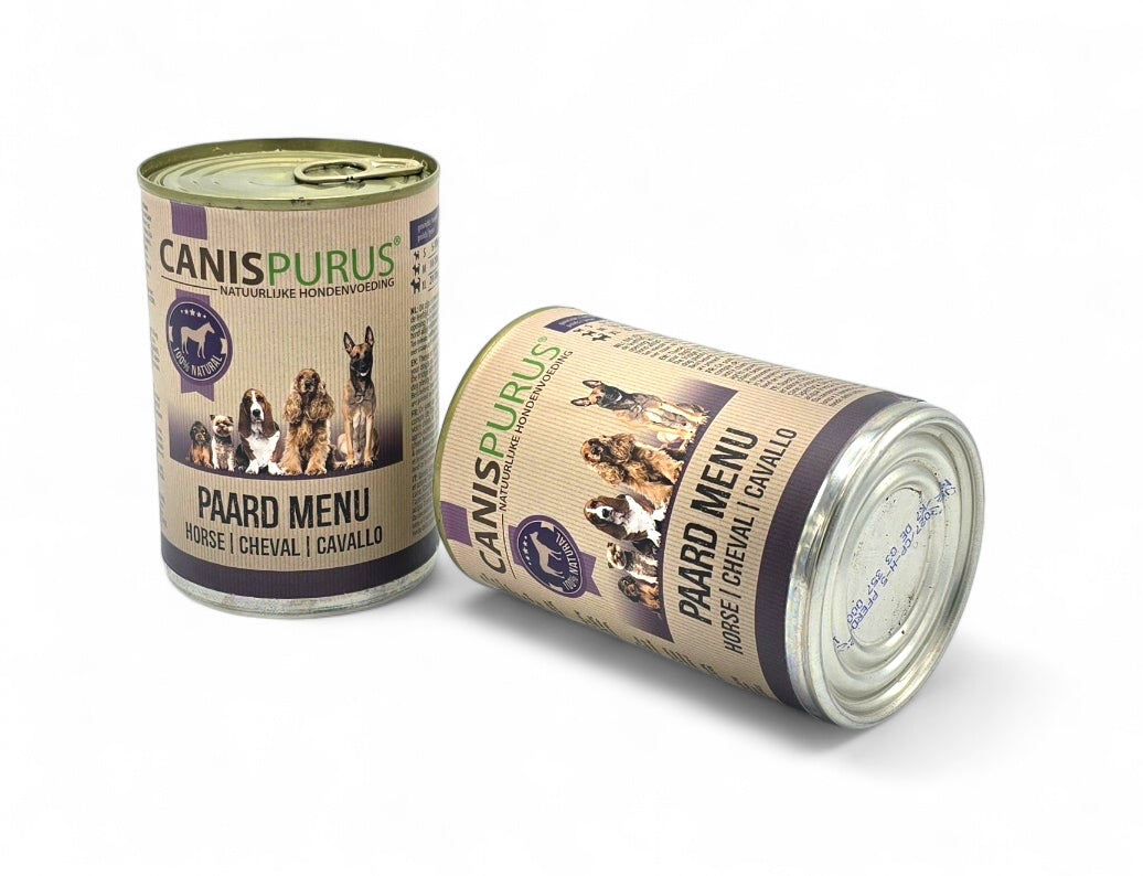 Paard Menu Blik | Canis Purus | Gestoomde voeding