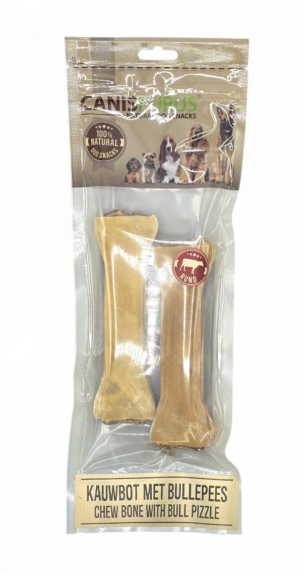 Runderhuid Kauwbot met Bullepees | Canis Purus | Kauwsnack