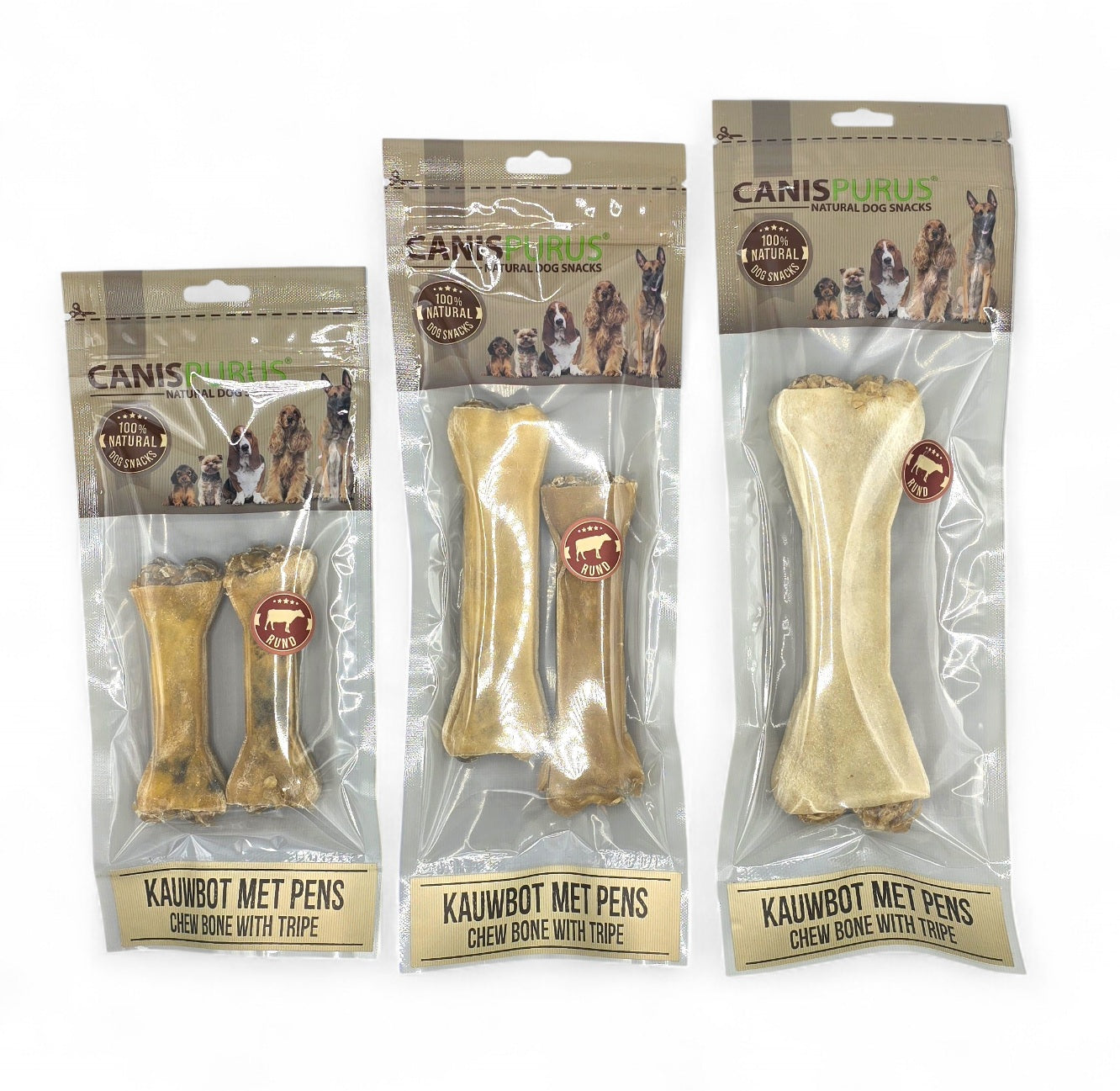 Runderhuid Kauwbot met Pens | Canis Purus | Kauwsnack