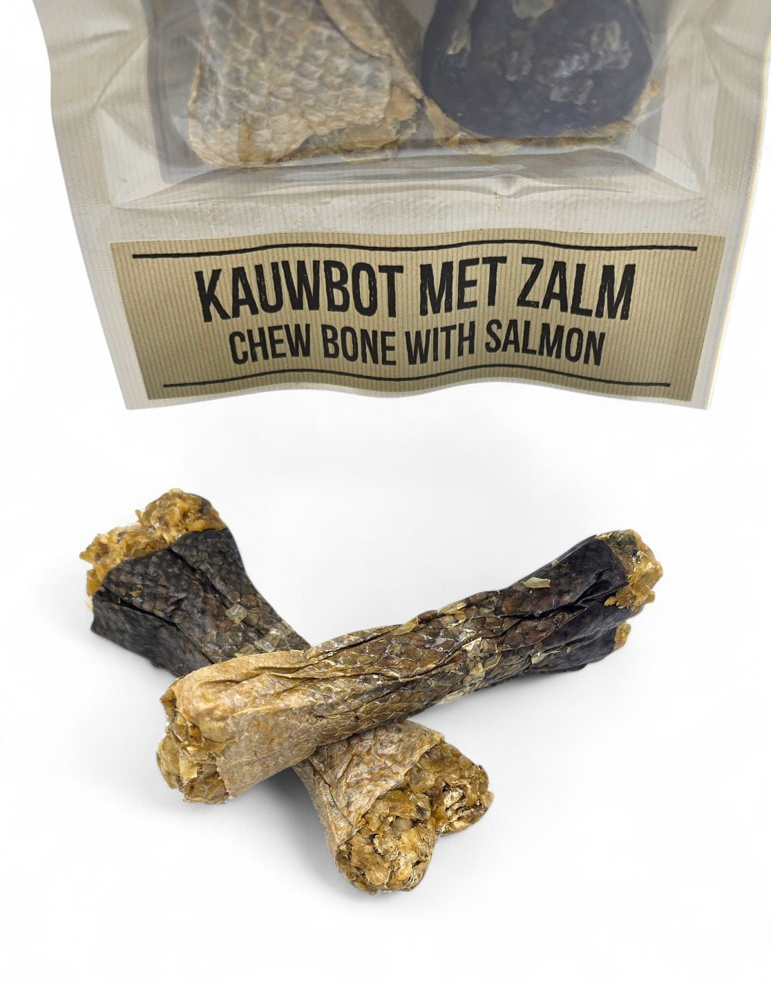 Kauwbot Runderhuid met Zalm | Canis Purus | Kauwsnack voor honden