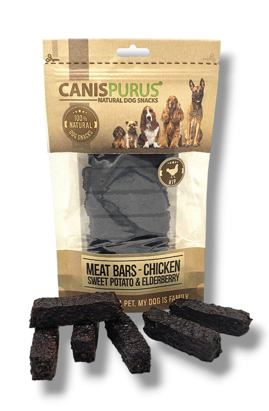 Meat Bars Kip, Zoete Aardappel & Vlierbes | Canis Purus | Trainingssnack
