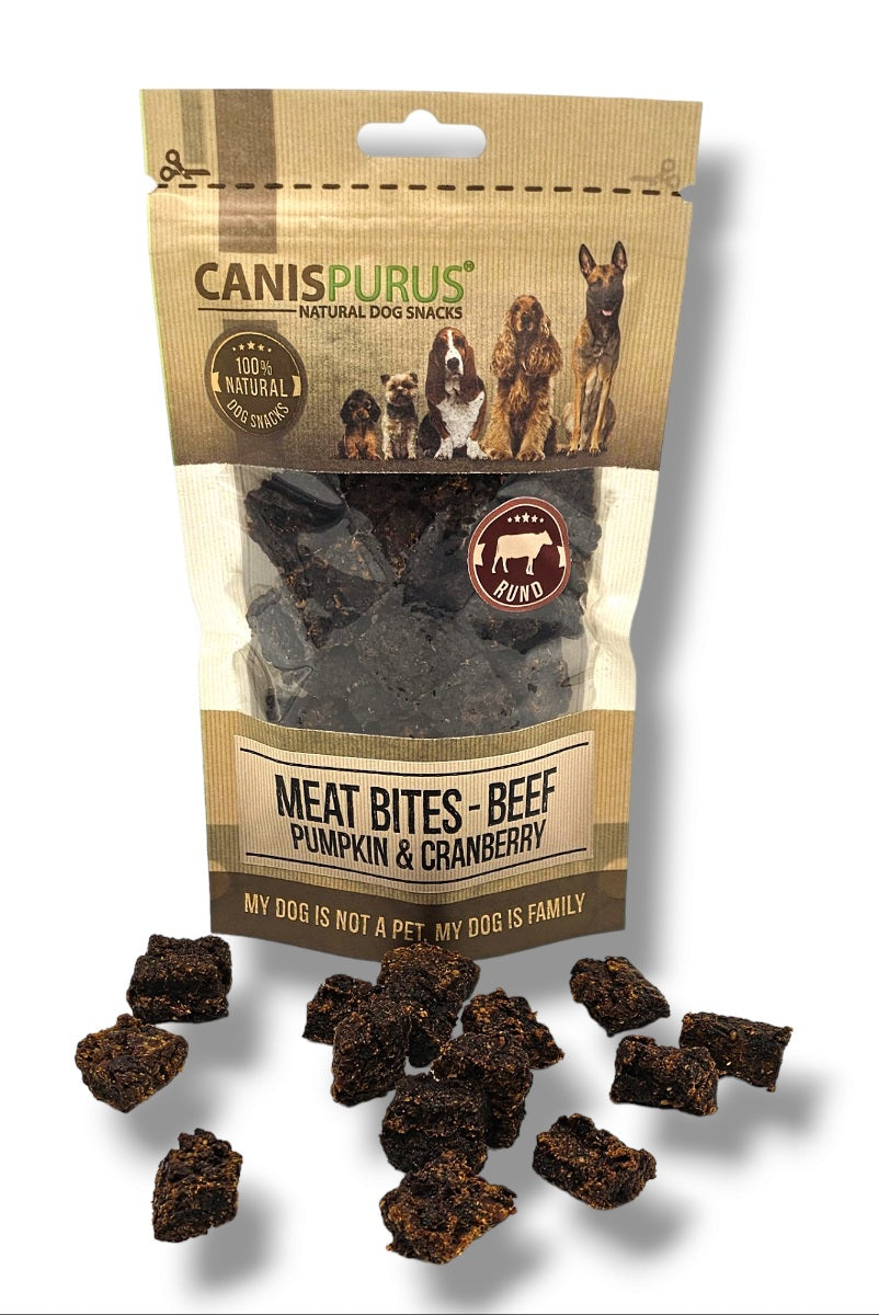 Meat Bites Rund, Pompoen & Veenbes | Canis Purus | Trainingssnack