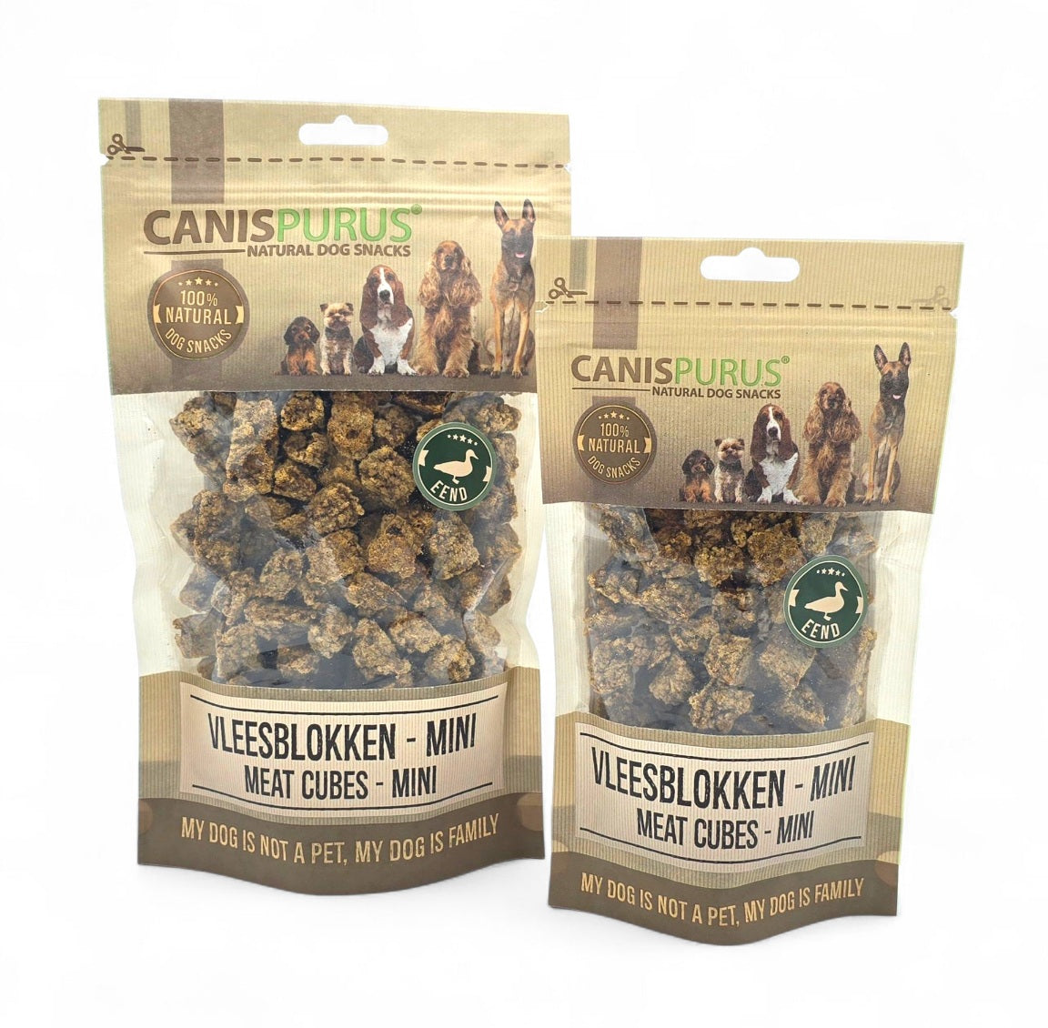 Eend Mini Vleesblokjes | Trainingssnack | Natuurlijke hondensnack