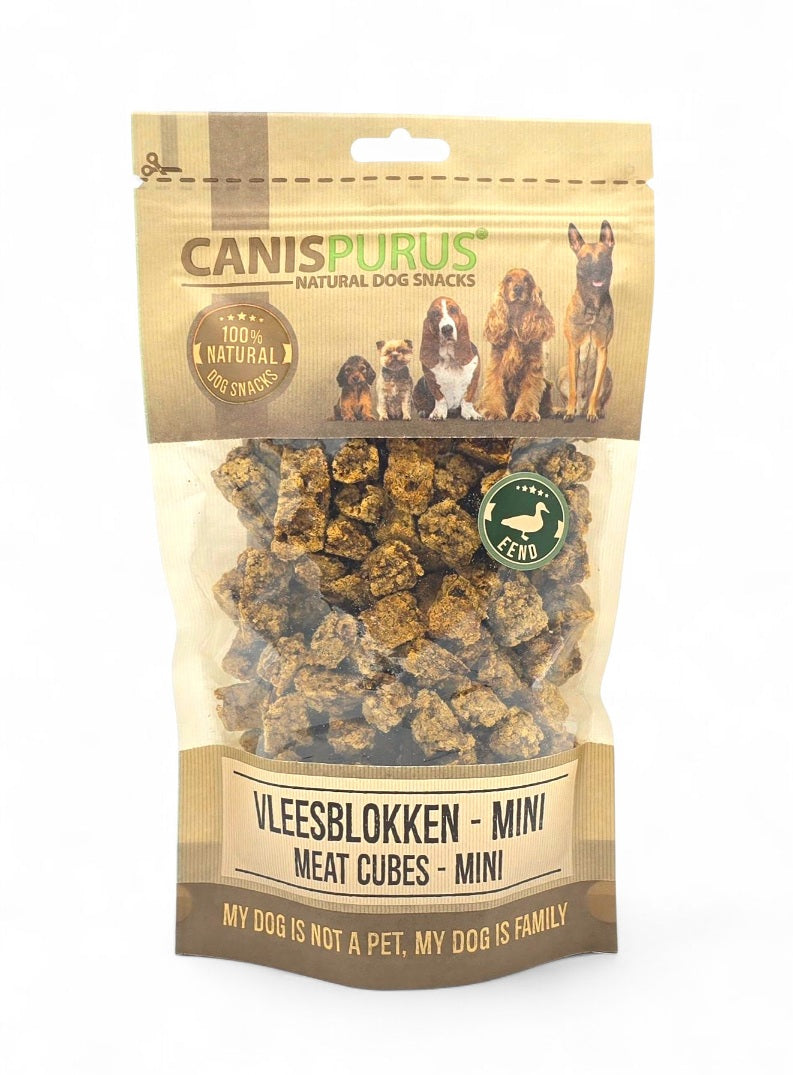 Eend Mini Vleesblokjes | Trainingssnack | Natuurlijke hondensnack