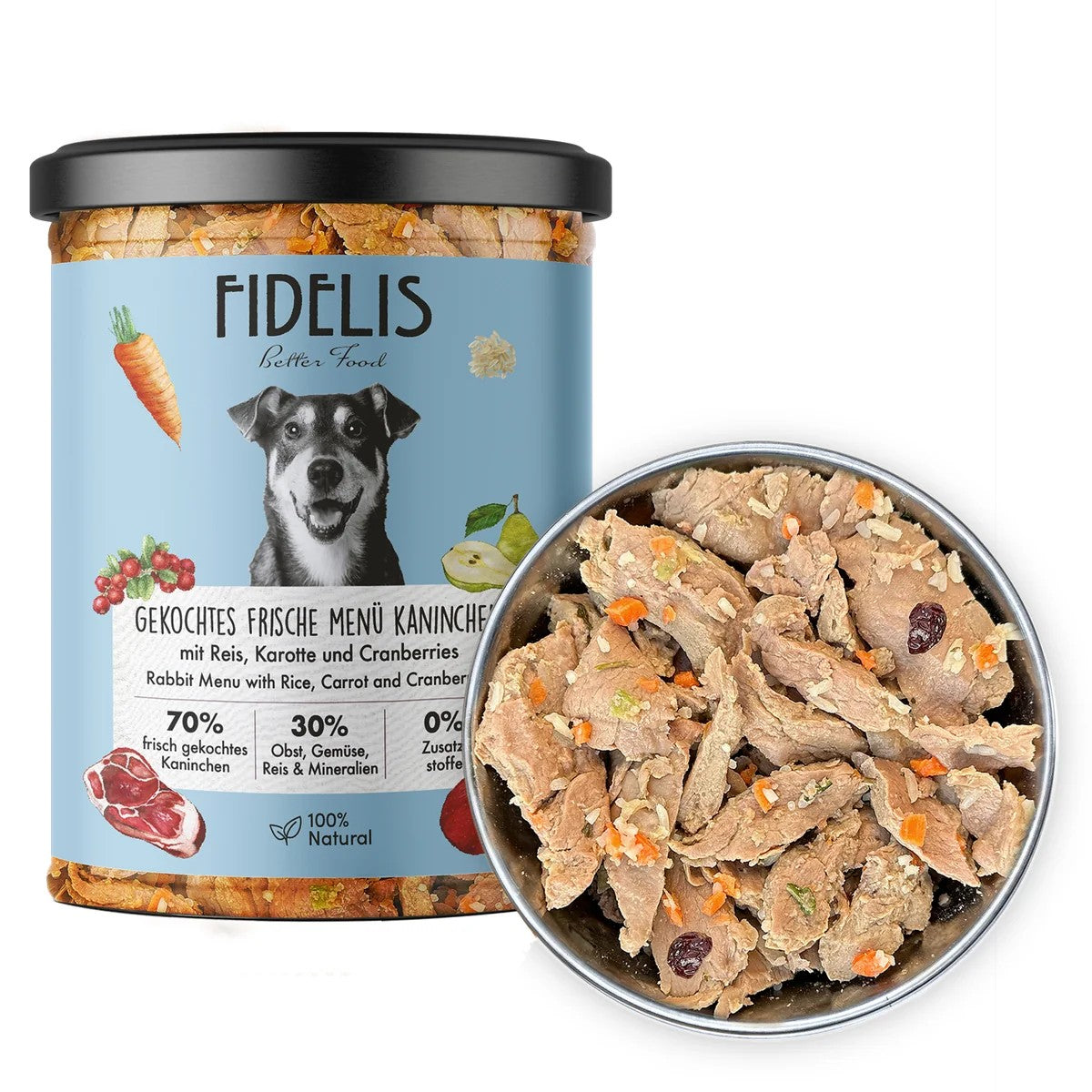 Konijn menu | Fidelis | gestoomde voeding