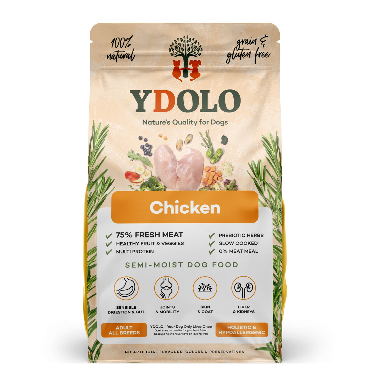 Chicken | Ydolo Healthy & Pure | Semi-moist hondenvoer