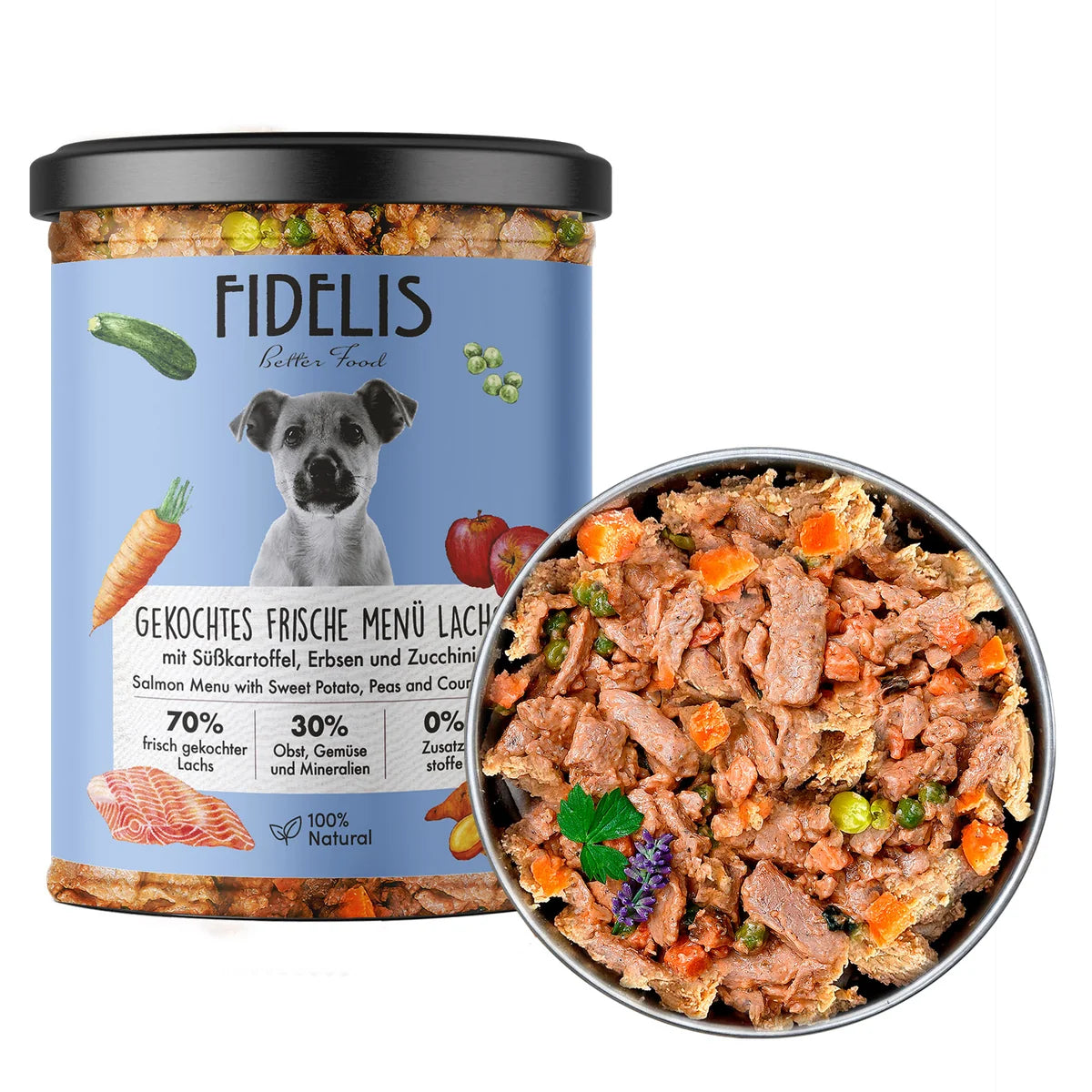 Zalm menu | Fidelis | gestoomde voeding
