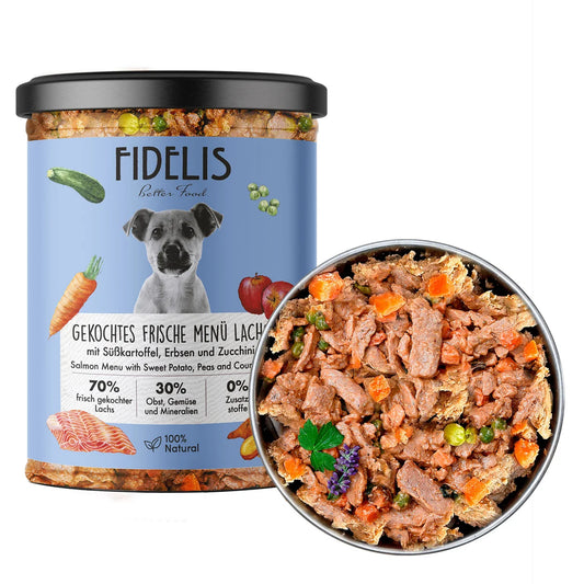 Zalm menu | Fidelis | gestoomde voeding